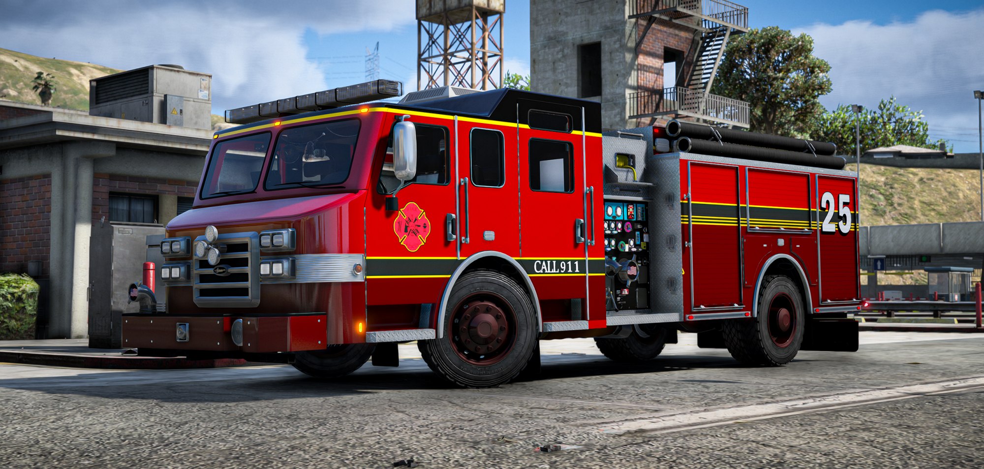 Camión de bomberos de Vision One preparado para un servicio